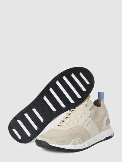 BOSS Sneaker aus Leder-Mix mit Label-Detail Modell 
