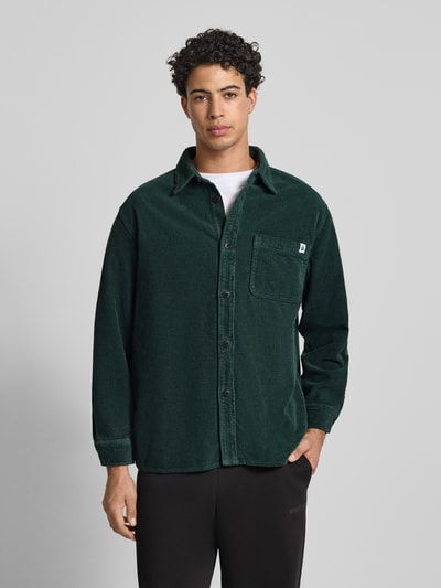 Edwin Regular Fit Freizeithemd aus Cord mit Kentkragen Modell 'ANDER' Dunkelgruen 4