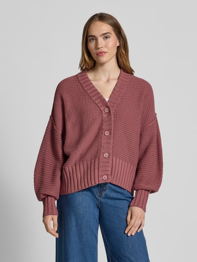 JAKE*S STUDIO WOMAN Gebreide cardigan met ribboorden Mauve - 4