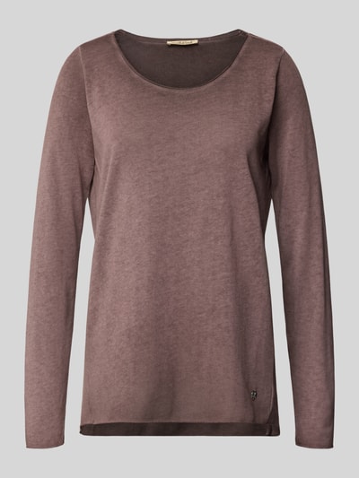 Smith and Soul Sweter z dzianiny ze zrolowanym dołem Ciemnobrązowy 2