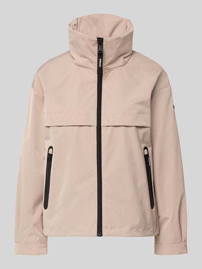 Produktfoto, Kurtka 'Jacke mit Stehkragen' od khujo, krój regular fit, stójka, zamek błyskawiczny, kieszenie zapinane na zamek błyskawiczny, długość tyłu w rozmiarze S: 60 cm, szerokość ramion w rozmiarze S: 51 cm, szerokość klatki piersiowej w rozmiarze S: 50 cm, długość rękawów w rozmiarze S: 54 cm, beżowy kolor, minimalistyczny design