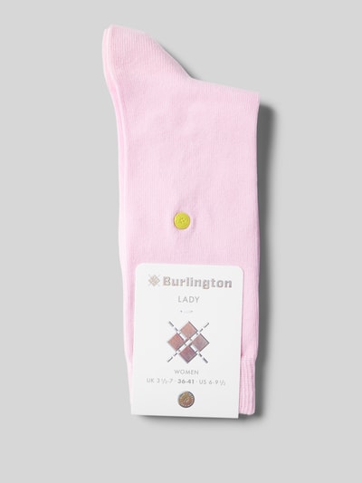 Burlington Socken in unifarbenem Design Modell 'LADY' Rosa 3