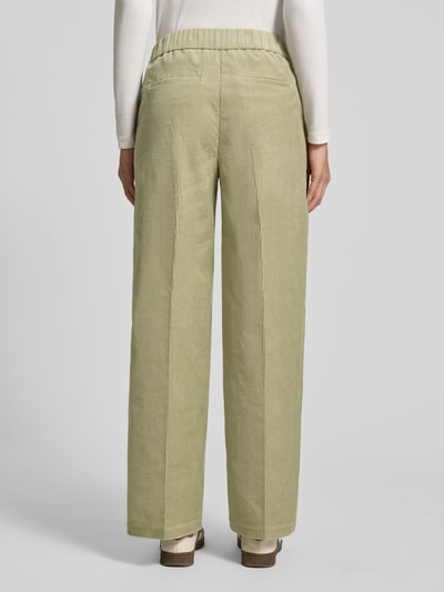 OPUS PANTS Stoffen broek met elastische band, model 'Mucia' Rietgroen - 5