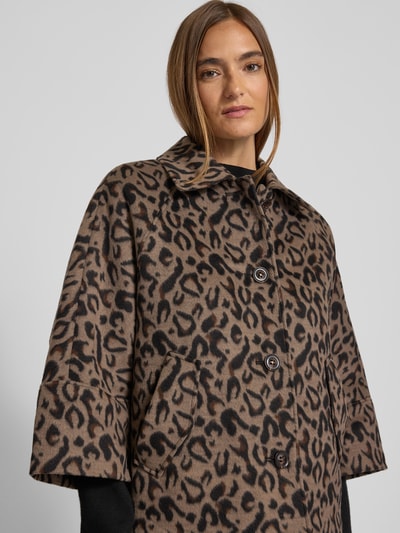 s.Oliver BLACK LABEL Loose Fit Jacke mit Leo-Print Taupe 3