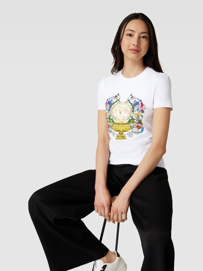 Versace Jeans Couture T-Shirt mit Motiv-Print Weiss 3