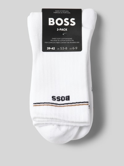 BOSS Socken mit Label-Stitching Modell 'Iconic' im 2er-Pack Weiss 3