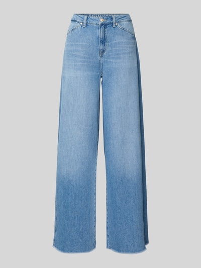 Produktfoto, Wide Leg Jeans mit Fransen Modell 'SENA' van Raffaello Rossi, dames jeans in lichtblauw, mix van katoen en lyocell, steekzakken, bandwijdte maat 36: 39 cm, binnenbeenlengte 82 cm