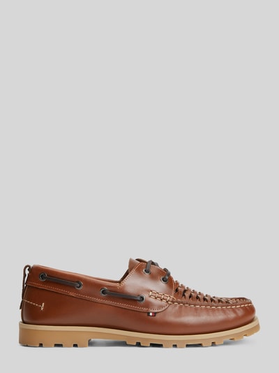 Tommy Hilfiger Schnürschuhe aus echtem Leder Mittelbraun 3