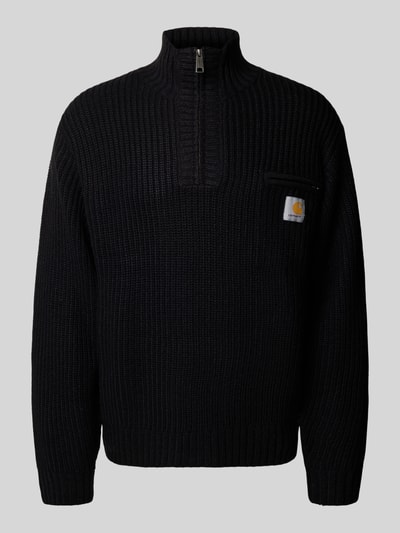 Carhartt Work In Progress Strickpullover mit Stehkragen und Reißverschluss Black 2