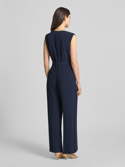 s.Oliver BLACK LABEL Regular Fit Jumpsuit mit Taillengürtel zum Binden Marine 5