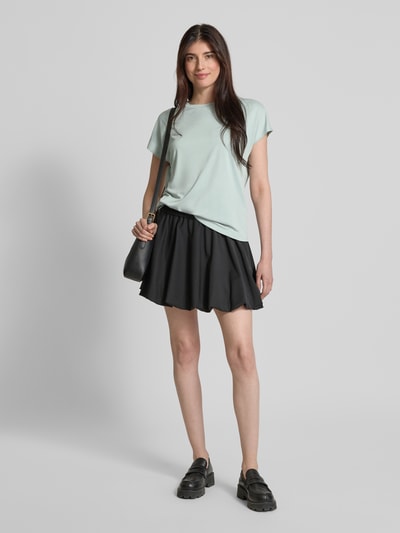 Jake*s Collection T-Shirt mit geripptem Rundhalsausschnitt Lagune 1