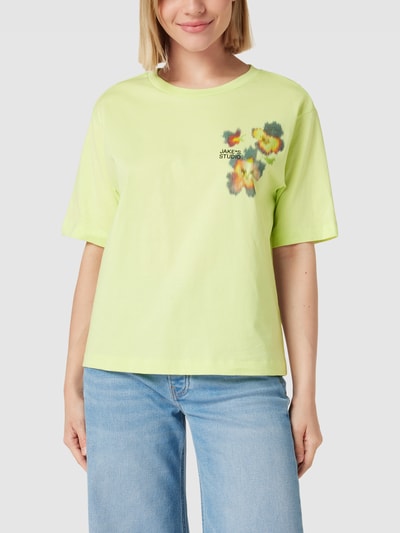 JAKE*S STUDIO WOMAN T-shirt met motiefprint Neongeel gemêleerd - 4