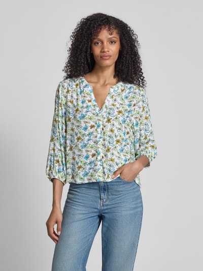 Tom Tailor Denim Loose Fit Bluse mit Allover-Muster Offwhite 4