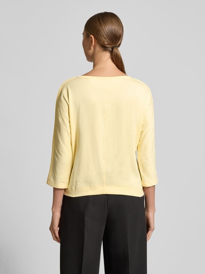 Marc Cain T-shirt met boothals en 3/4-mouwen Lichtgeel - 5