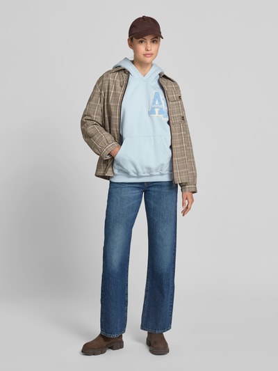 Anine Bing Relaxed Fit Hoodie mit Logo-Detail Hellgrau 1