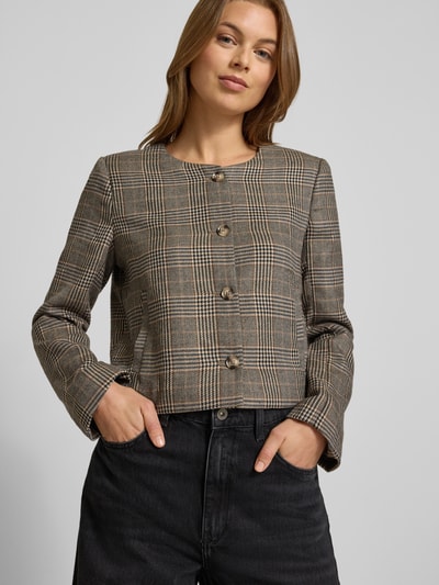 Vero Moda Boxy Fit Kurzblazer ohne Kragen Modell 'STINA' Beige 3