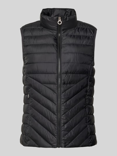 s.Oliver RED LABEL Kamizelka pikowana o kroju slim fit ze stójką Metaliczny czarny 2