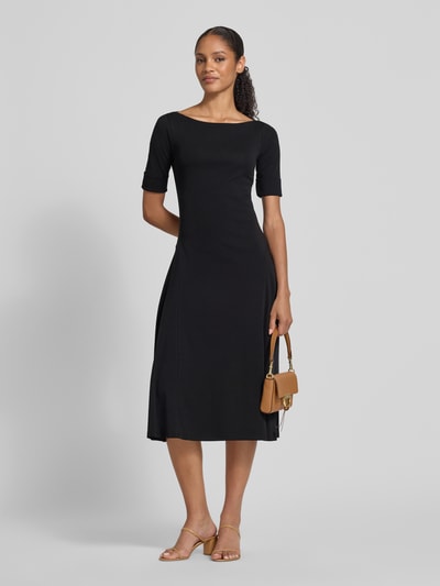 Lauren Ralph Lauren Midikleid mit Rundhalsausschnitt Modell 'MUNZIE' Black 1