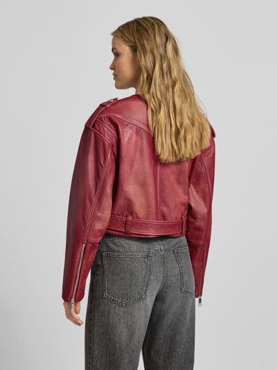 BOSS Orange Regular Fit Lederjacke aus echtem Büffelleder Modell 'SADORA' Bordeaux 5