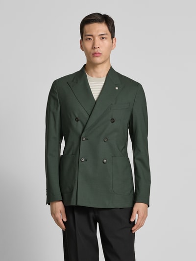 Manuel Ritz Sakko aus Wolle-Elasthan-Mix mit Reverskragen Gruen 4