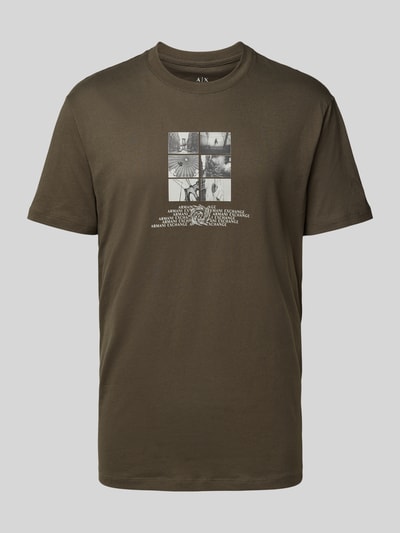 ARMANI EXCHANGE Regular Fit T-Shirt aus reiner Baumwolle Dunkelgruen 2