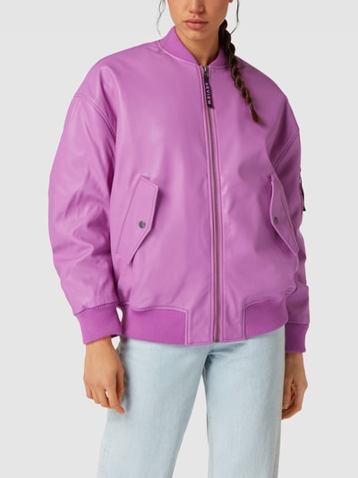 REVIEW Jacke in Leder-Optik Neon Pink 4