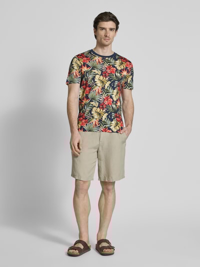 MCNEAL T-Shirt im Allover-Look mit Rundhalsausschnitt Dunkelblau 1