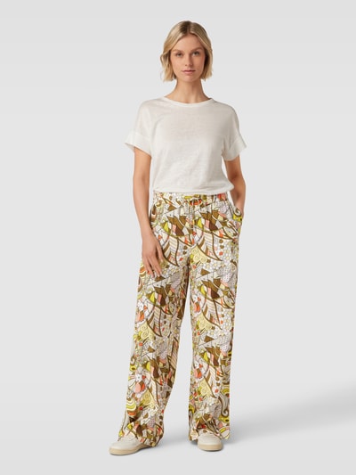 Christian Berg Woman Stoffen broek van pure viscose met all-over motief Olijfgroen - 1