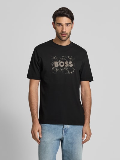 BOSS Orange T-Shirt mit Label-Print Black 4