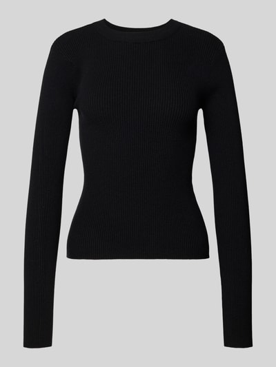 Pieces Sweter o kroju slim fit z dzianiny z mieszanki wiskozy model ‘MIRA’ Czarny 2
