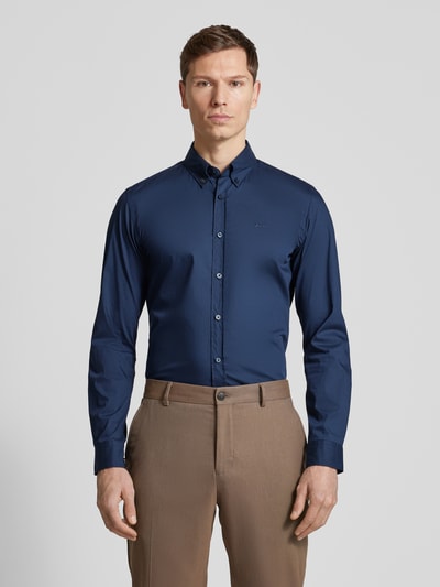 BOSS Slim Fit Business-Hemd mit Kentkragen Modell 'Roan' Marine 4