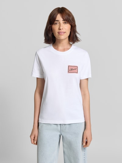 Closed T-Shirt mit Label-Patch und Rundhalsausschnitt Weiss 4