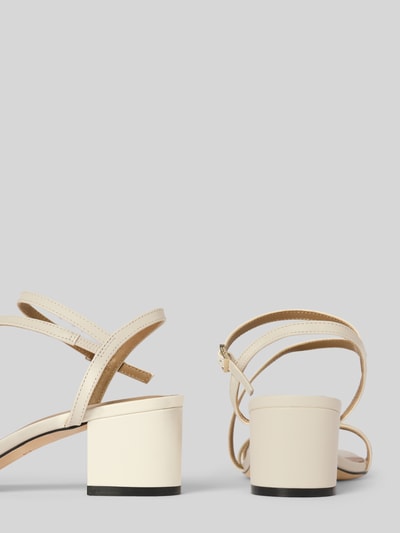 BOSS Sandalette aus Leder mit Blockabsatz Modell 'Emberlyn' Weiss 2