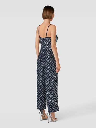 LACE & BEADS Jumpsuit met strass-steentjes Marineblauw - 5