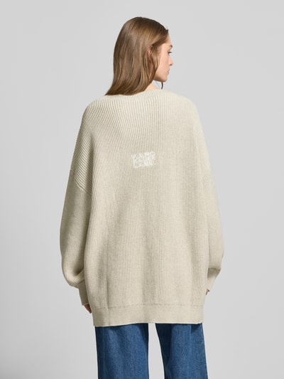 Karo Kauer Oversized Strickpullover mit Label-Detail Sand 5