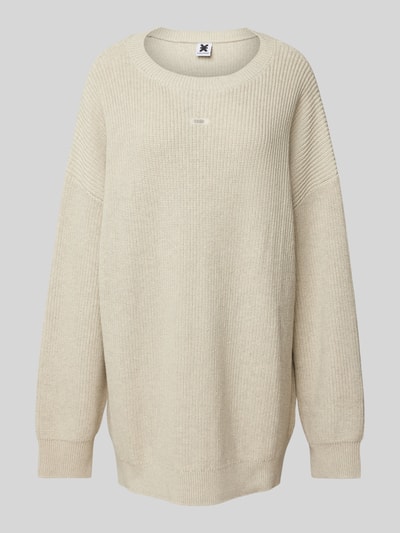 Karo Kauer Oversized Strickpullover mit Label-Detail Sand 2