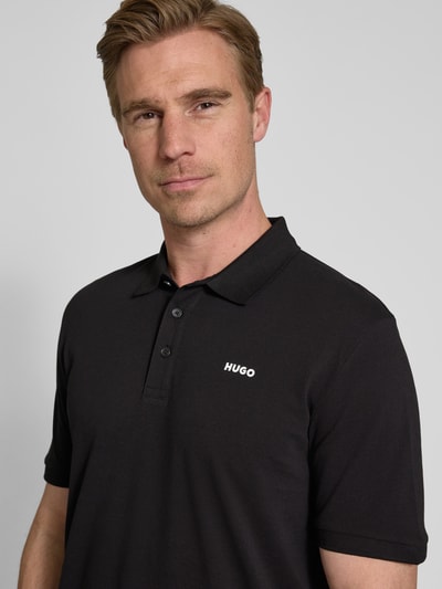 HUGO Poloshirt mit Label-Print Modell 'Donos' Black 3