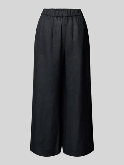 MM Wide Leg Leinenhose mit elastischem Bund Modell 'MINNIE' Black 1