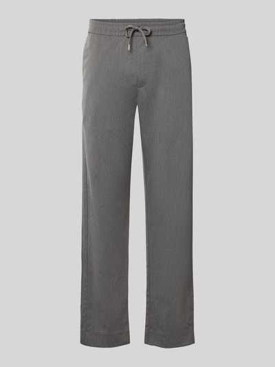 Produktfoto, Relaxed Fit Hose mit elastischem Bund Modell 'TOBY' von JACK & JONES, gerade Form, grau, feine Struktur, Material-Mix mit Viskose-Anteil