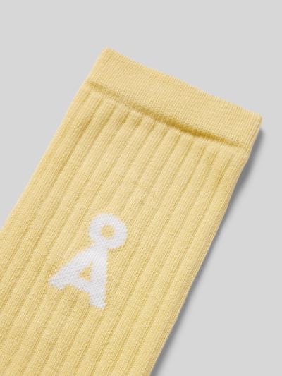 Armedangels Socken mit Logo-Detail Modell 'SAAMUS' Hellgelb 2