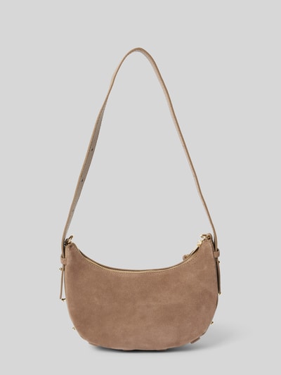 Hey Marly Lederhandtasche mit Label-Applikation Modell 'Lifetime Sister' Taupe 4