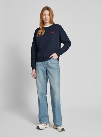 Tom Tailor Denim Regular fit sweatshirt van puur katoen Donkerblauw - 1