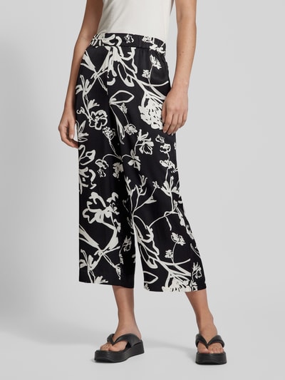 s.Oliver BLACK LABEL Stoffen broek van viscose met all-over motief Zwart - 4