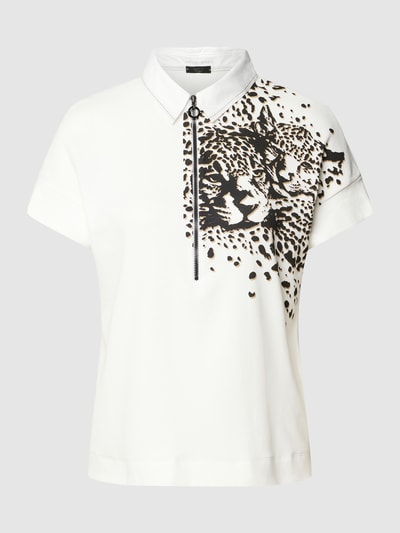 Marc Cain Blouseshirt met platte kraag en ritssluiting Wit - 2