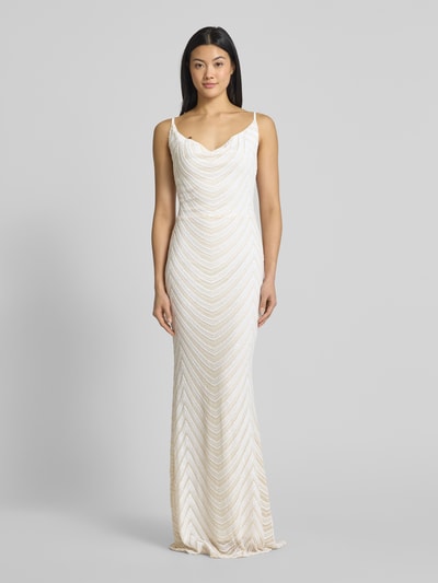 Lipsy Abendkleid mit Paillettenbesatz Weiss 4