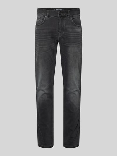 Produktfoto, Jeans mit 5-Pocket-Design von PME Legend in Grau, gerader Schnitt, aus Baumwoll-Mix mit Viskose-Anteil, sichtbares Label-Detail.