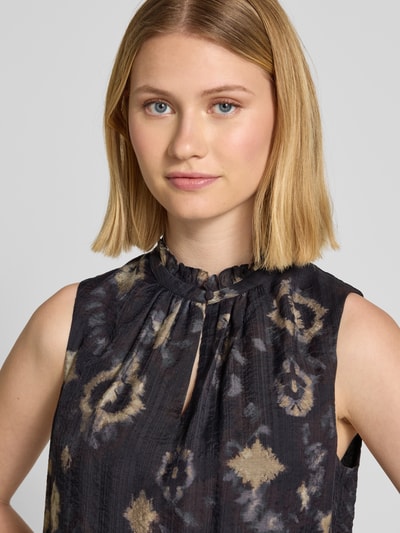 Jake*s Collection Blousetop met druppelvormige hals Zwart - 3