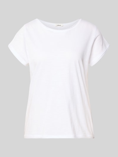 Produktfoto, Regular Fit T-Shirt aus Baumwoll-Flammgarn von s.Oliver RED LABEL in Weiß, Rundhals, kurzarm, dezente Struktur, melierte Optik.