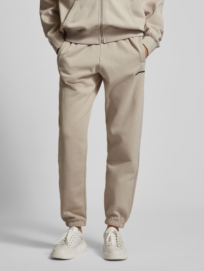 Pegador Regular fit sweatpants met labelprint, model 'VILLA' Beige - 4