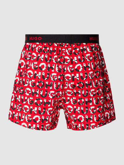 HUGO Boxershort met elastische band met label in een set van 3 stuks Rood - 3